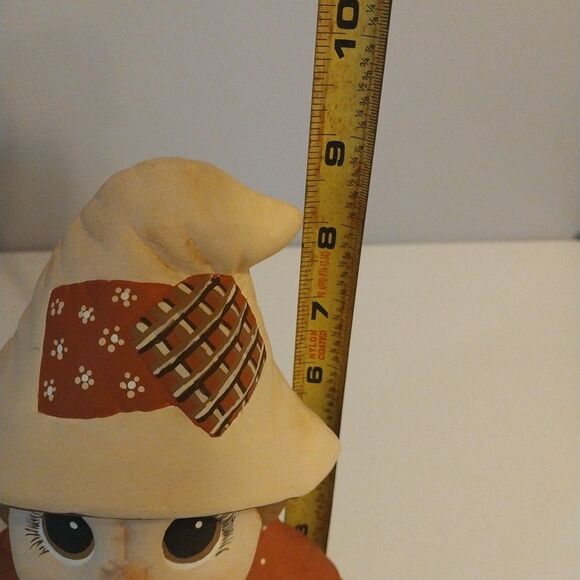 Vintage Ceramic Scarecrow Figurine Handmade Hand Painted Large Fall Harvest Cute - Picture 13 of 14